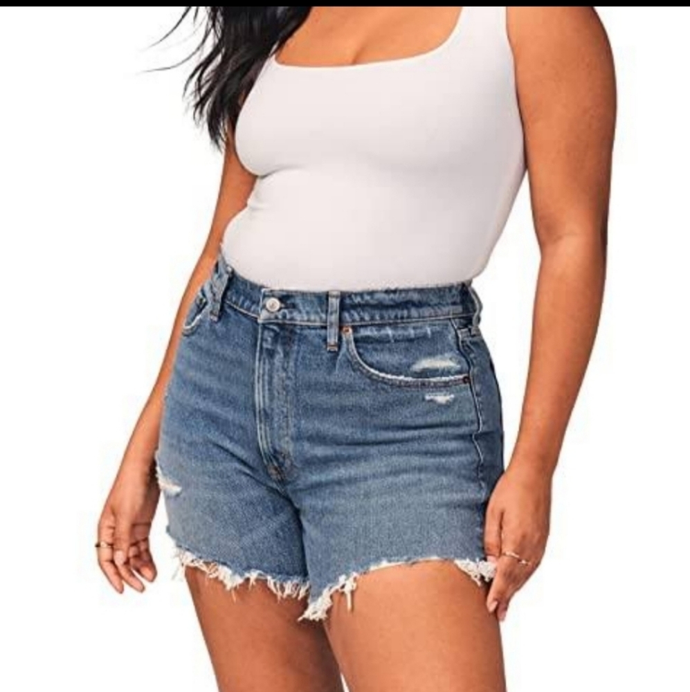 Abercrombie & Finch 4" High-Rise Mom Jeans Shorts